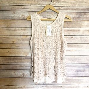 Lace Sleeveless Democracy Blouse 1X